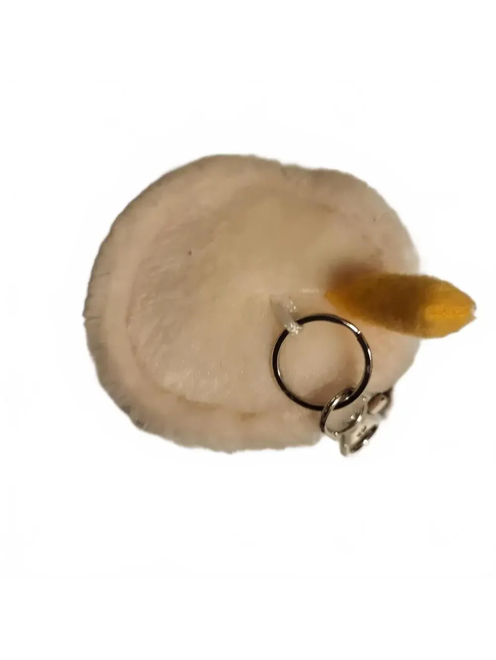 Palm Pals Plush Bubble Tea Keychain with Smiling Face and Metal Clasp, Brown